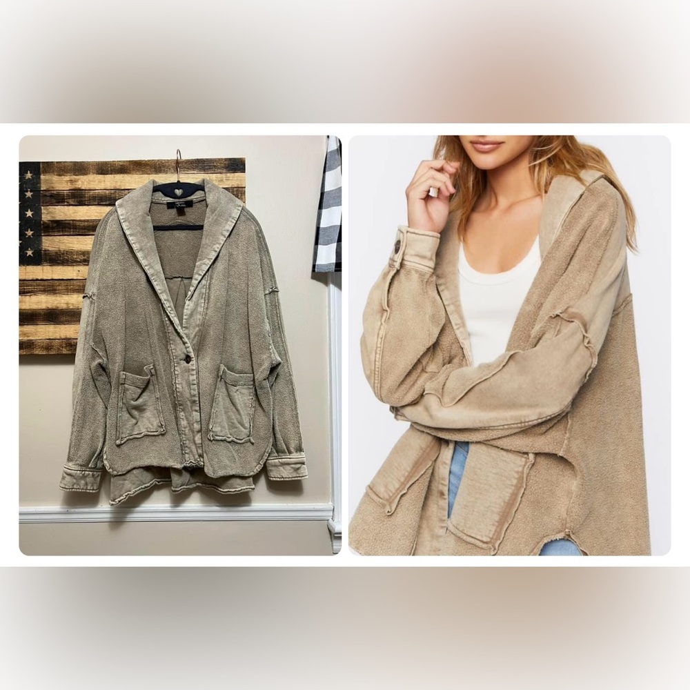 NWOT Forever 21 French Terry High Low Jacket